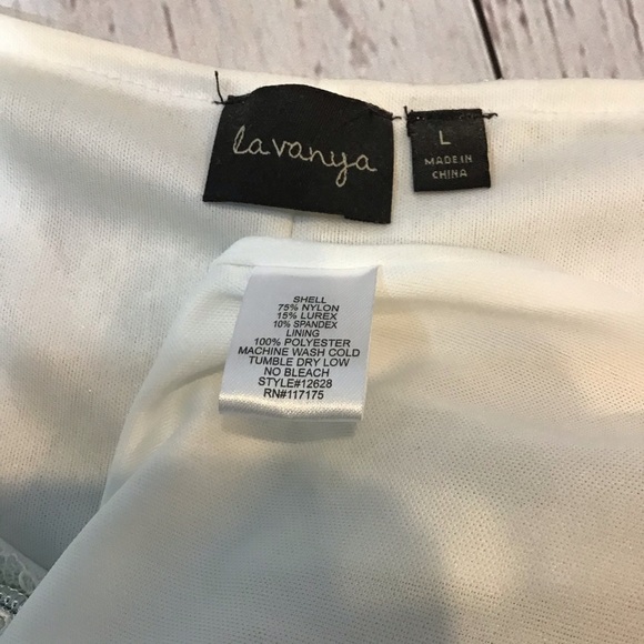 LaVanya Metallic Layered Lace Top Large - Picture 8 of 8